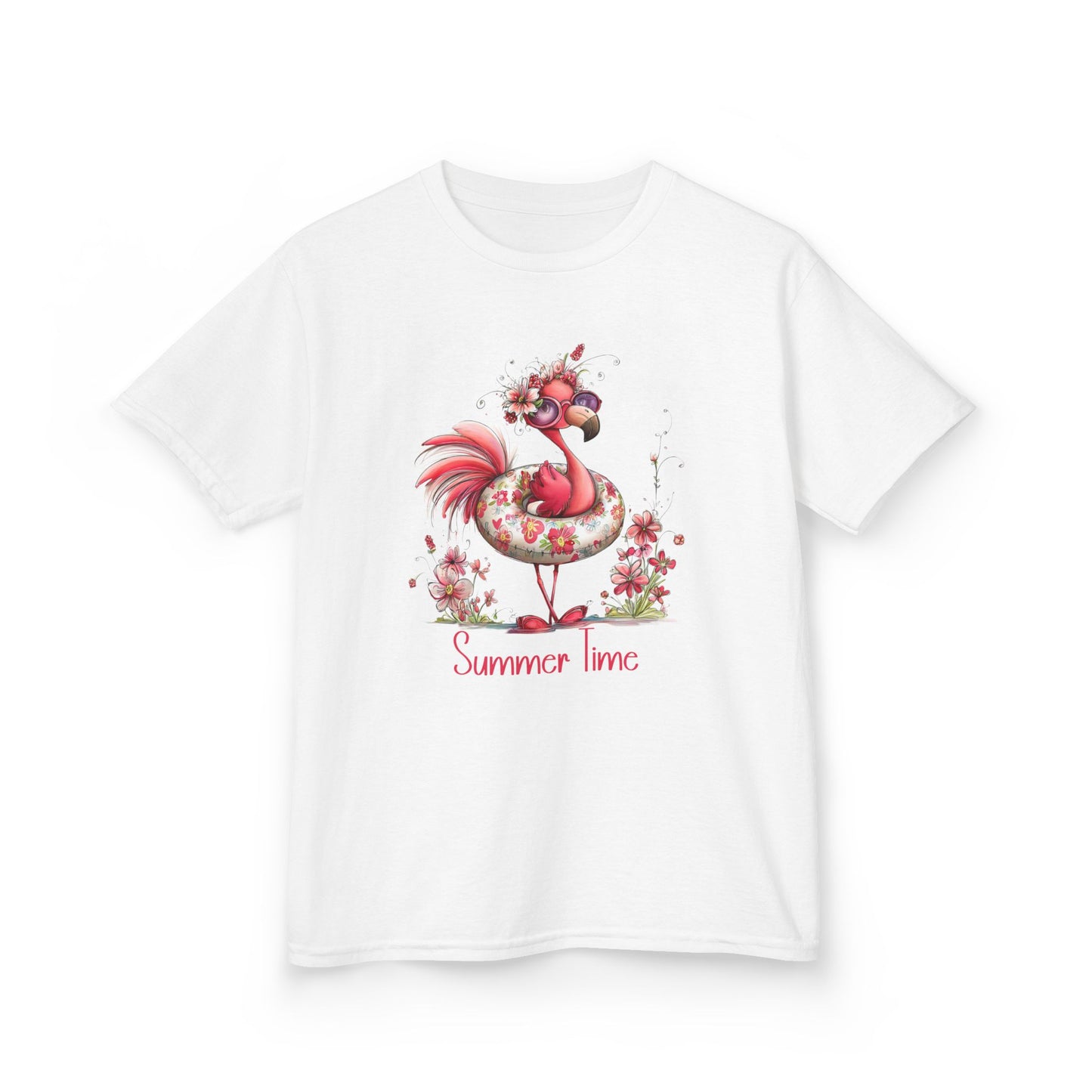 Child Tee - Animal - Flamingo - Summer Time (01)