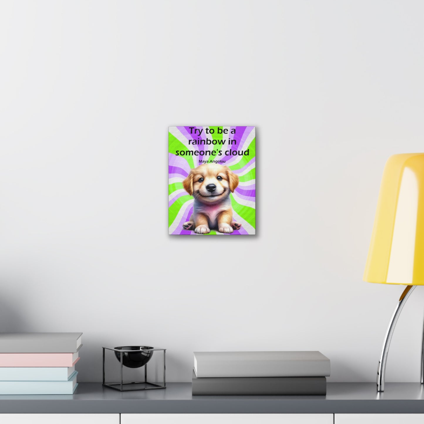 Canvas Art - Inspiring - Try to be a Rainbow - Dog 02