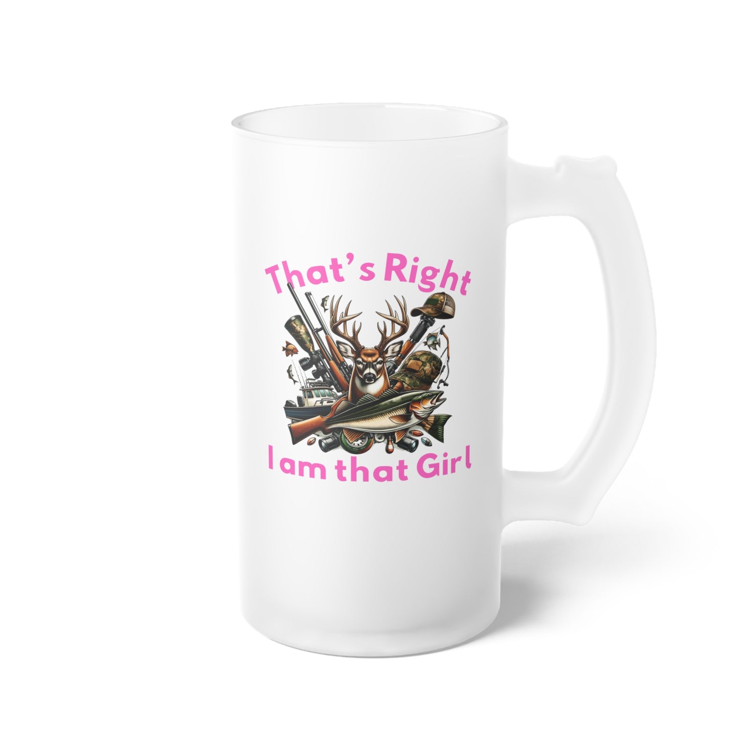 Frosted Glass Beer Mug - Hunter - I am that Girl (1)