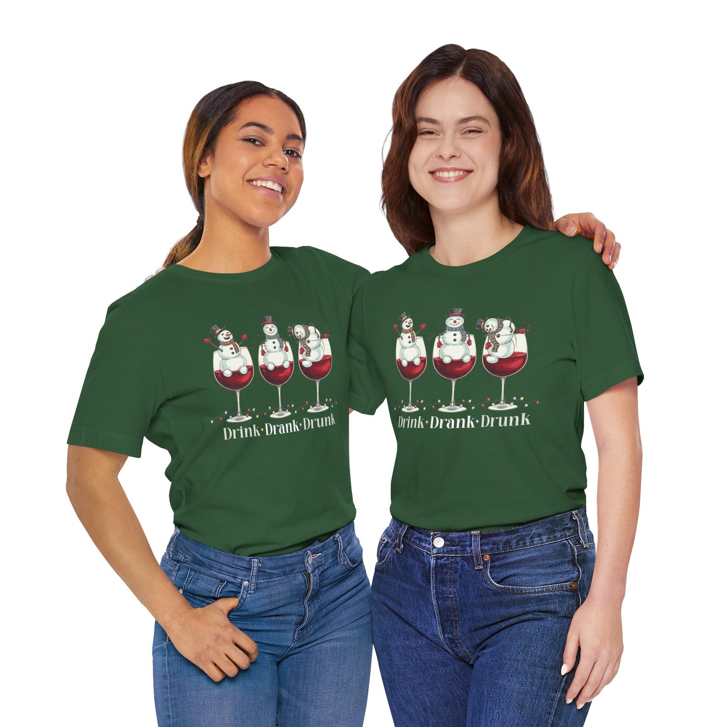 T-shirt - Christmas - Wine Snowmen (01)