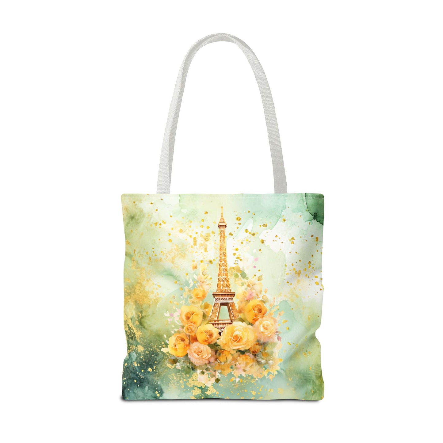 Tote Bag - Paris - Eiffel Tower and Yellow Roses (1)