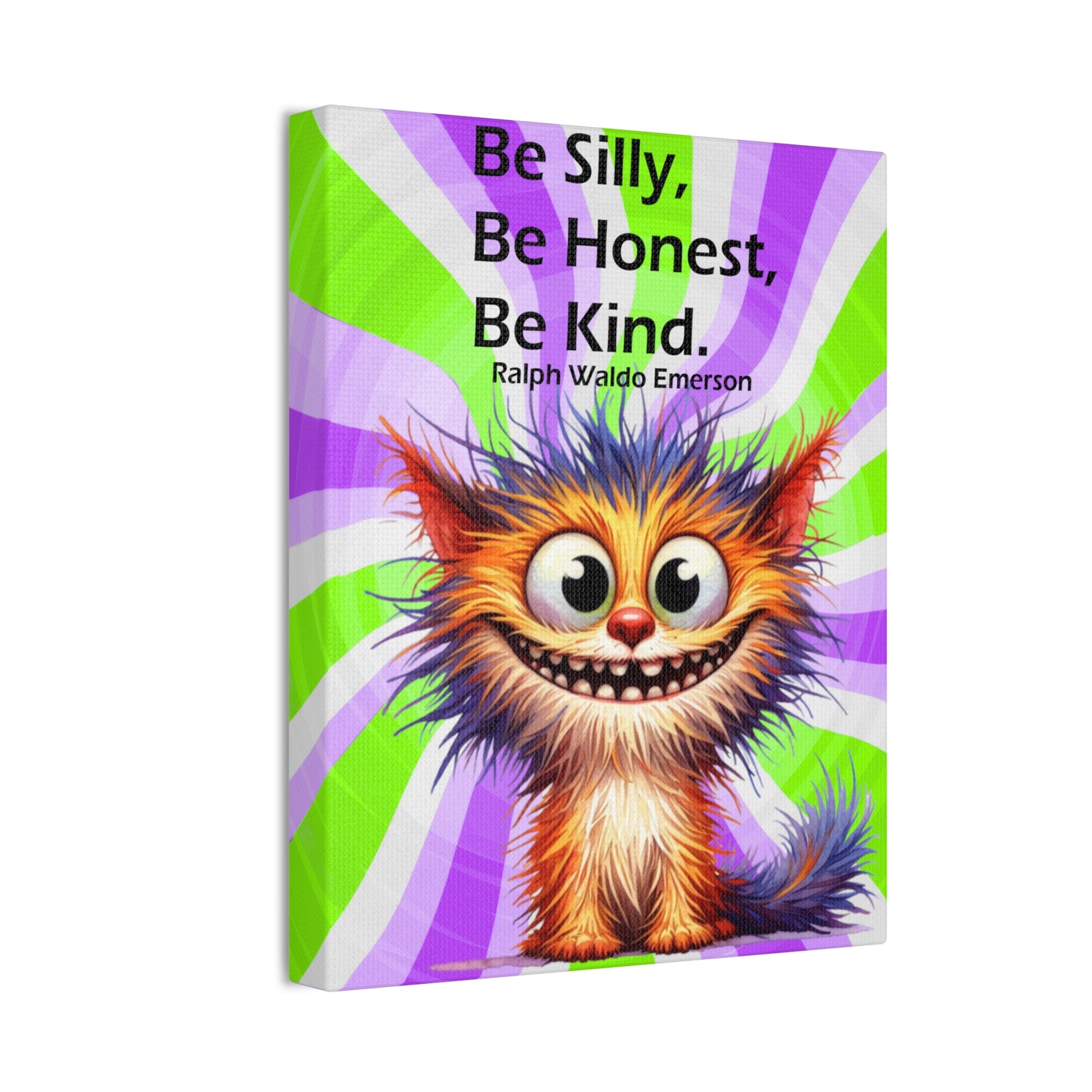 Canvas Art - Inspiring - Be Silly, Be Honest, Be Kind - Cat 01