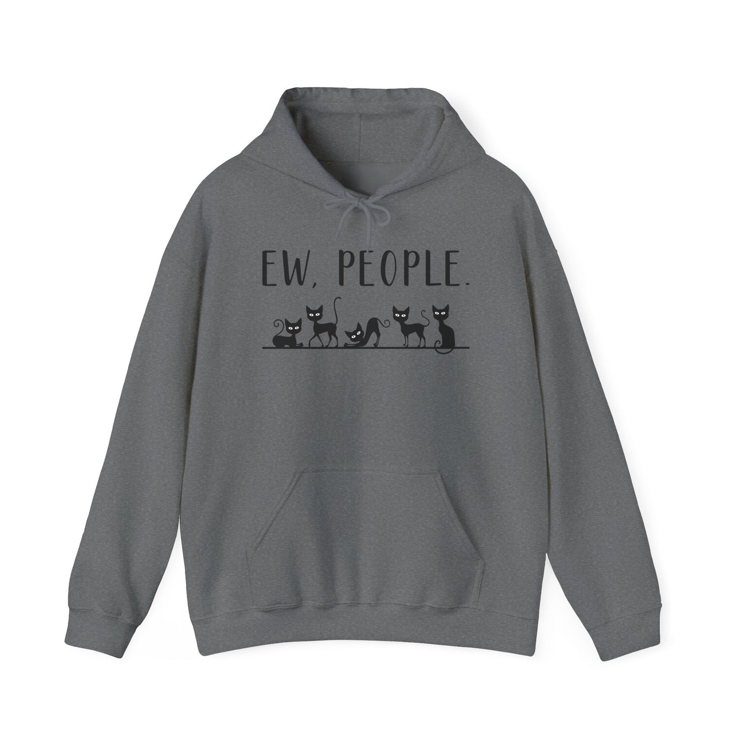 Heavy Blend Hoodie - Animal Lover - Ew People with Black Cats (01)