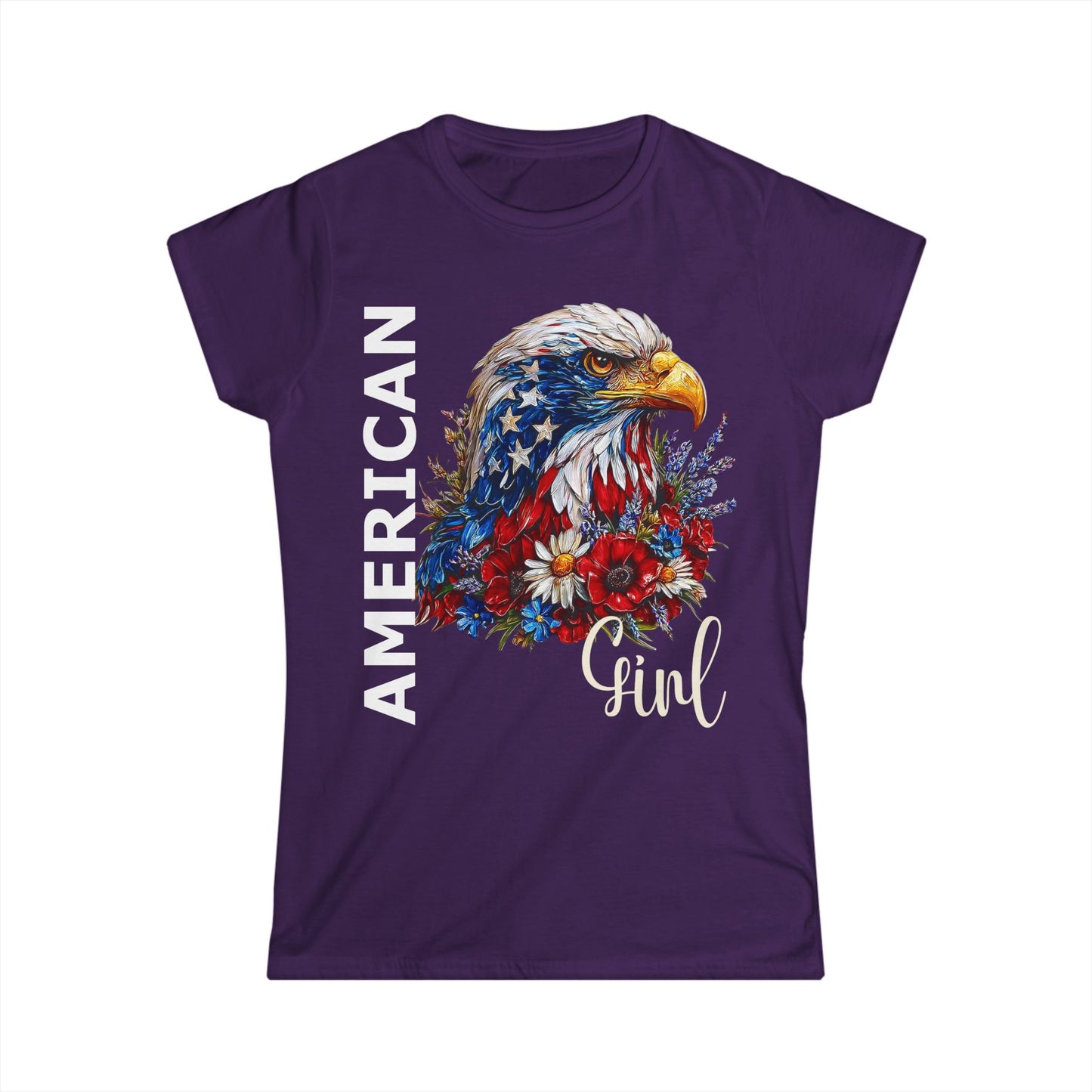 Female T-Shirt - America - American Girl with Eagle (01)