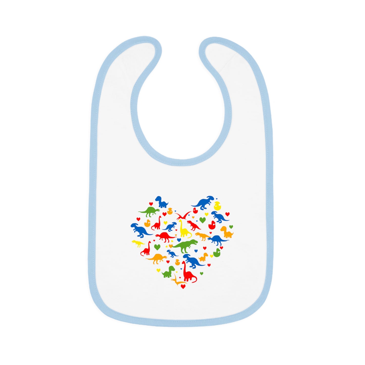 Baby Bib - Dinosaur making Heart (1)