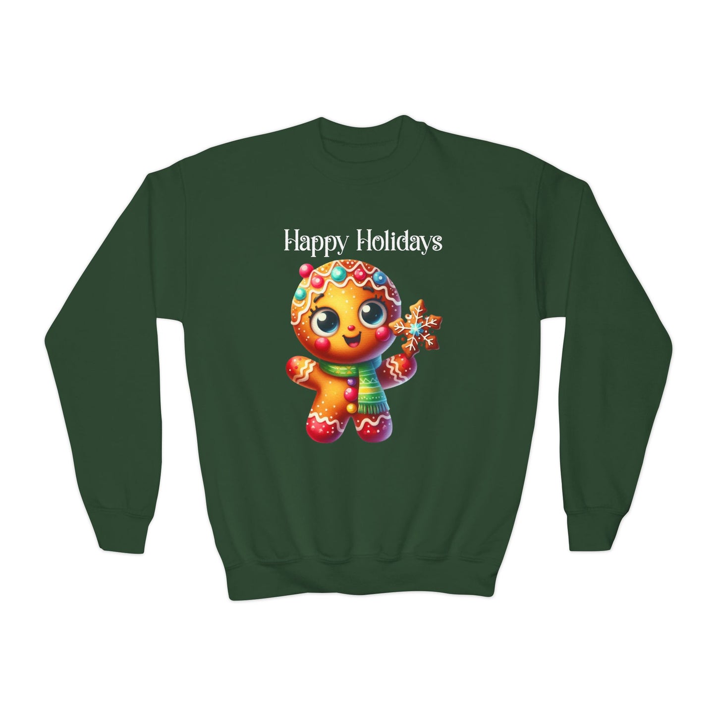 Child Sweatshirt - Christmas - Gingerbread - Happy Holidays (03a)