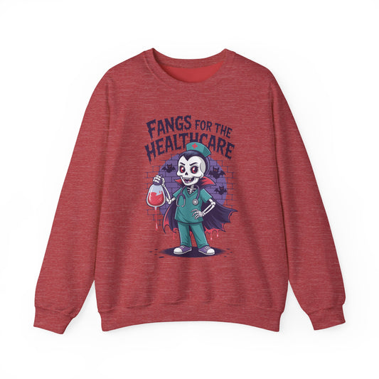 Sweatshirt - Medical / Halloween - Fangs for the Healthcare (01a)