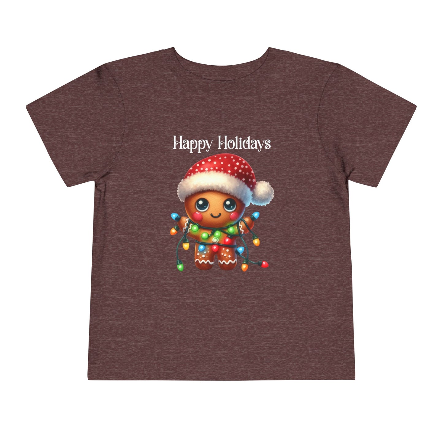 Toddler Tee - Christmas - Gingerbread - Happy Holidays (02a)