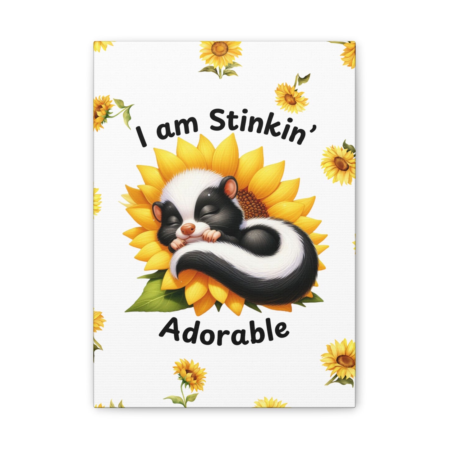 Nursery Canvas - Stinkin' Adorable with Skunk (2-b)