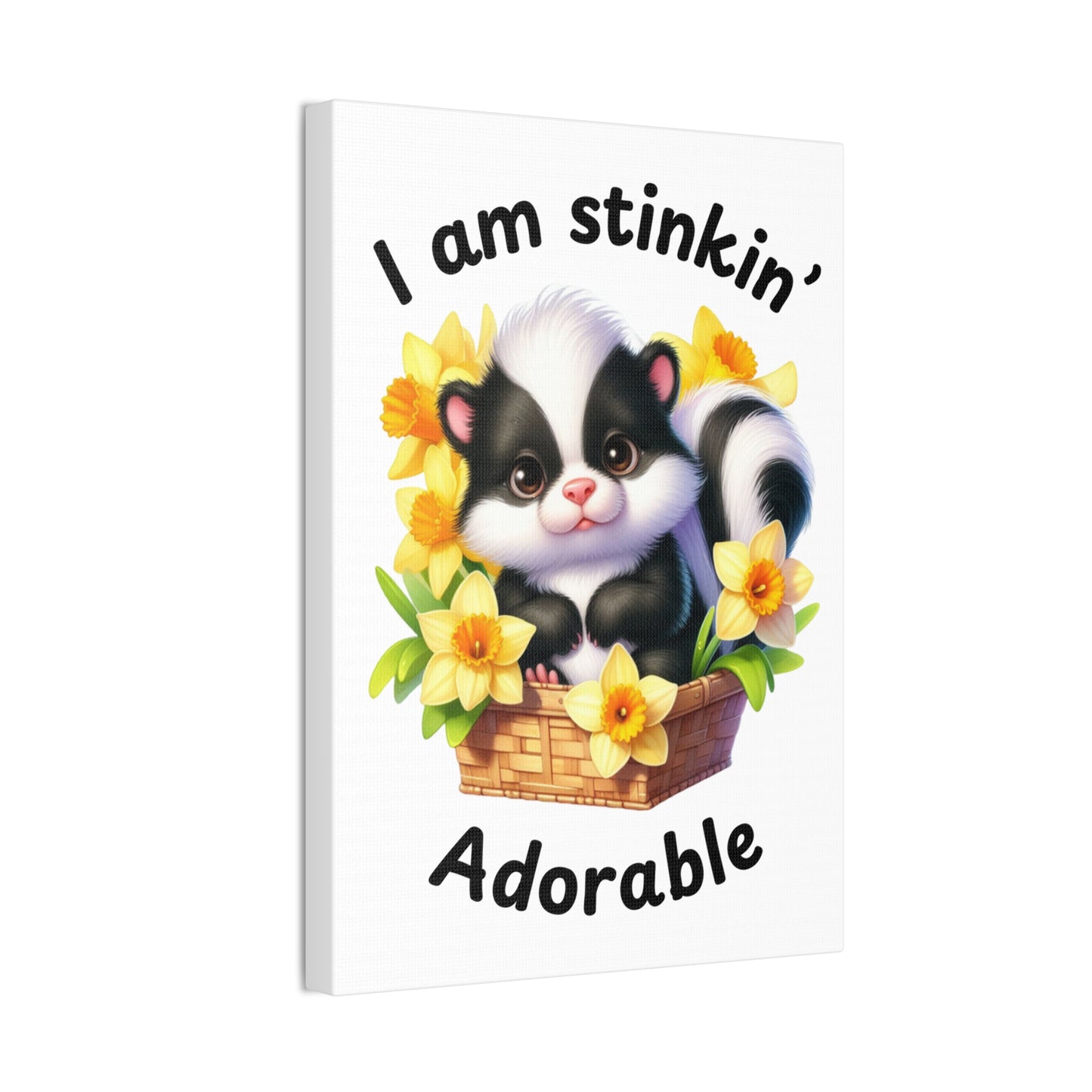 Nursery Canvas - Stinkin' Adorable with Skunk (1-a)