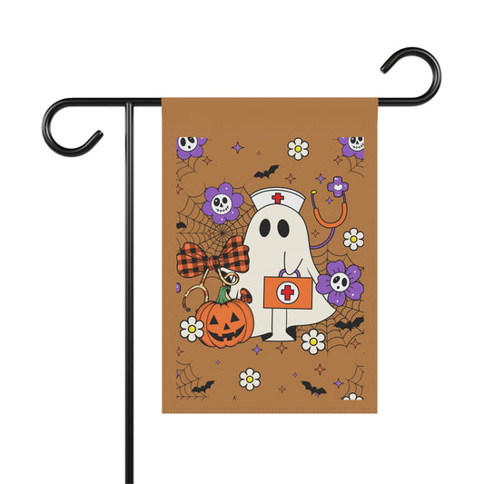 Garden Flag - Medical / Halloween Ghost with Medical Stuff (01a)