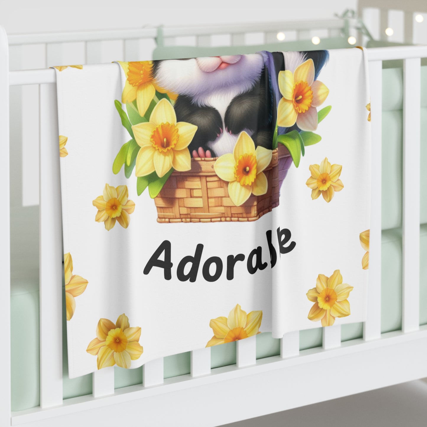 Swaddle Blanket - Stinkin' Adorable with skunk (1)