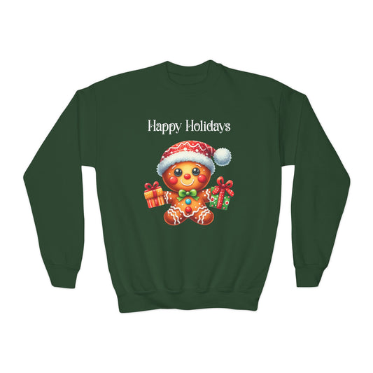 Child Sweatshirt - Christmas - Gingerbread - Happy Holidays (01a)
