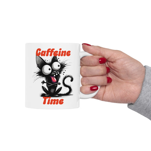 Ceramic Mug - Caffeine Time with cat (2)