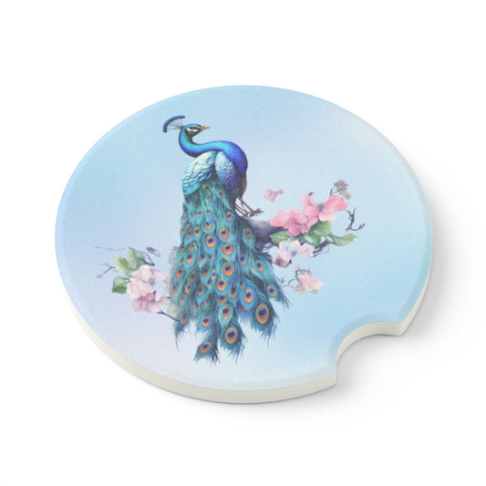 Soapstone Car Coaster - Animal - Peacock (1)