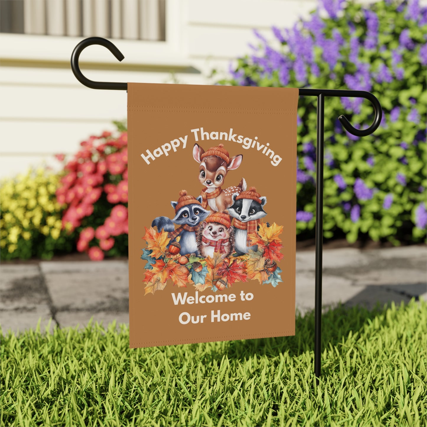Garden Flag - Thanksgiving -  Autumn Animals (01a)