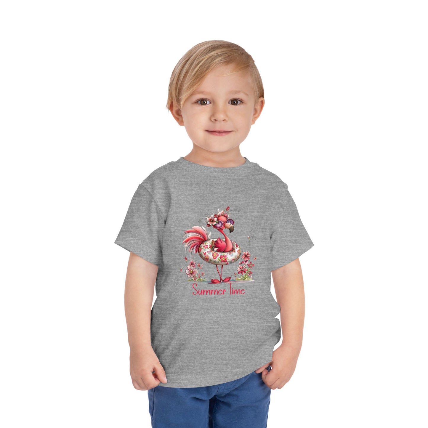 Toddler Tee - Animal - Flamingo - Summer Time (01)