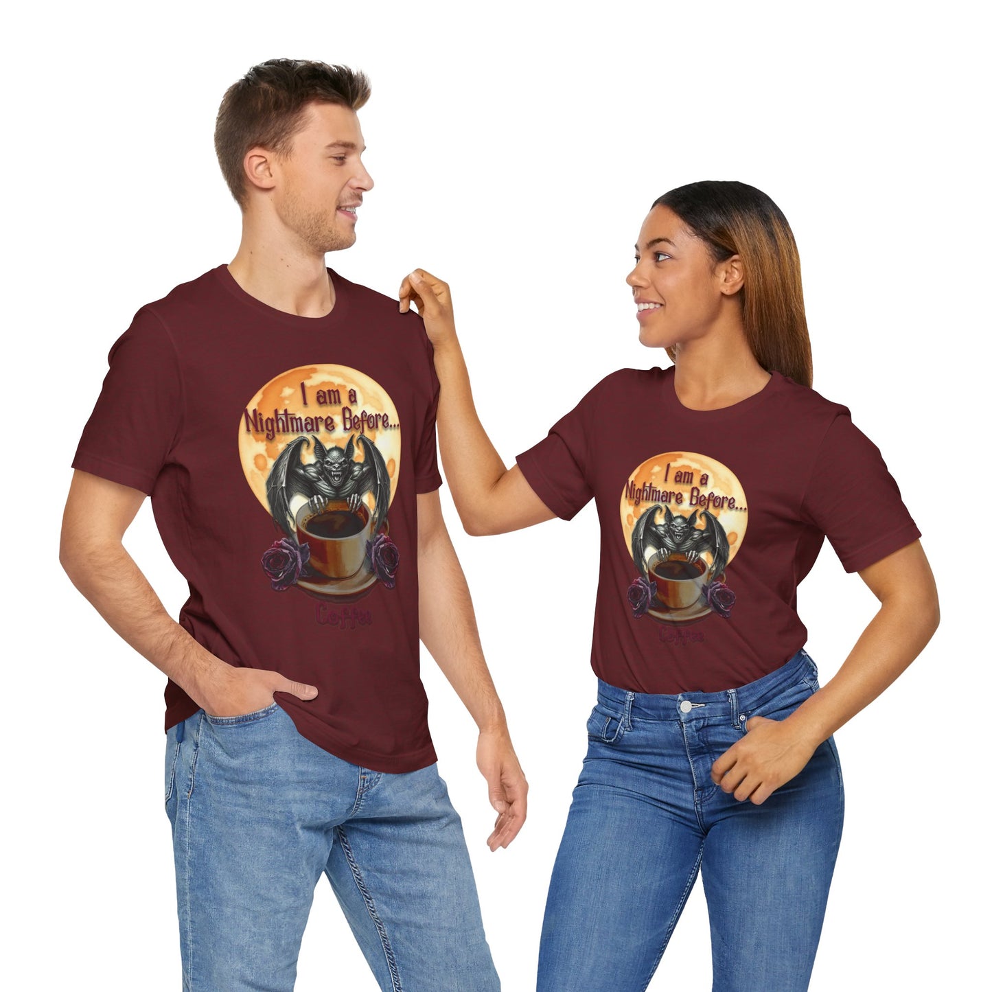 T-shirt - Halloween - Nightmare Before Coffee (1a) - Front Only