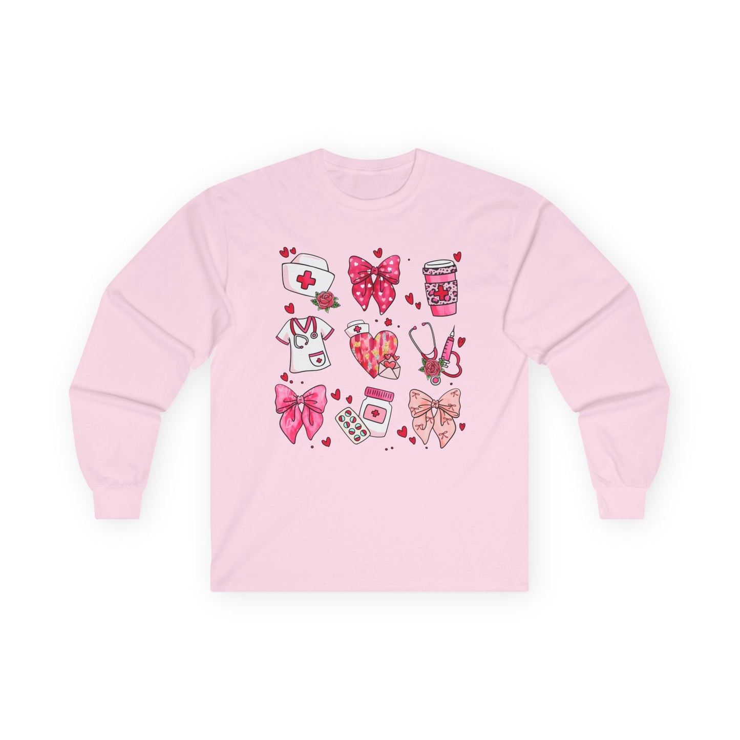 Long Sleeve Tee - Nurse - Valentine's