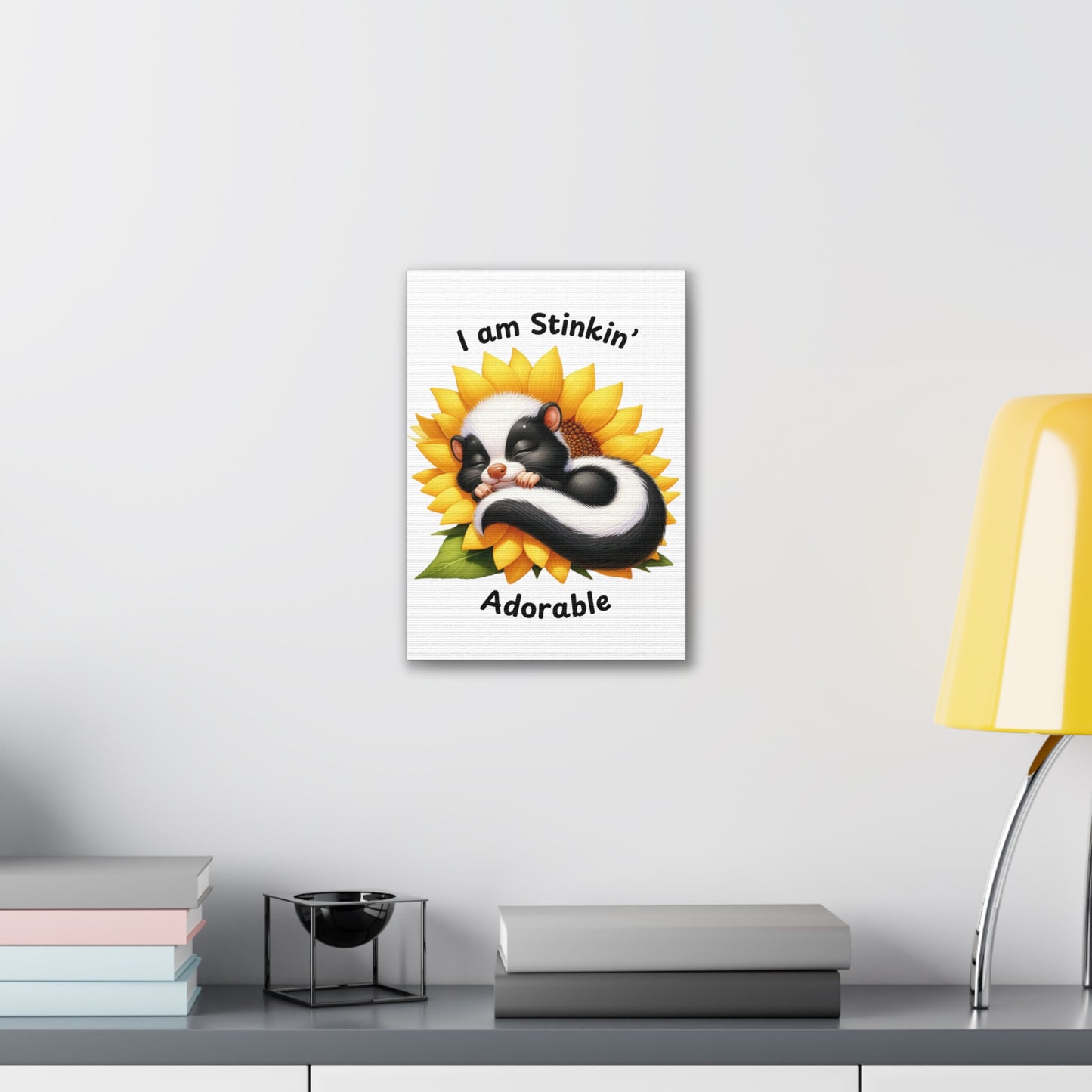 Nursery Canvas - Stinkin' Adorable with Skunk (2-a)