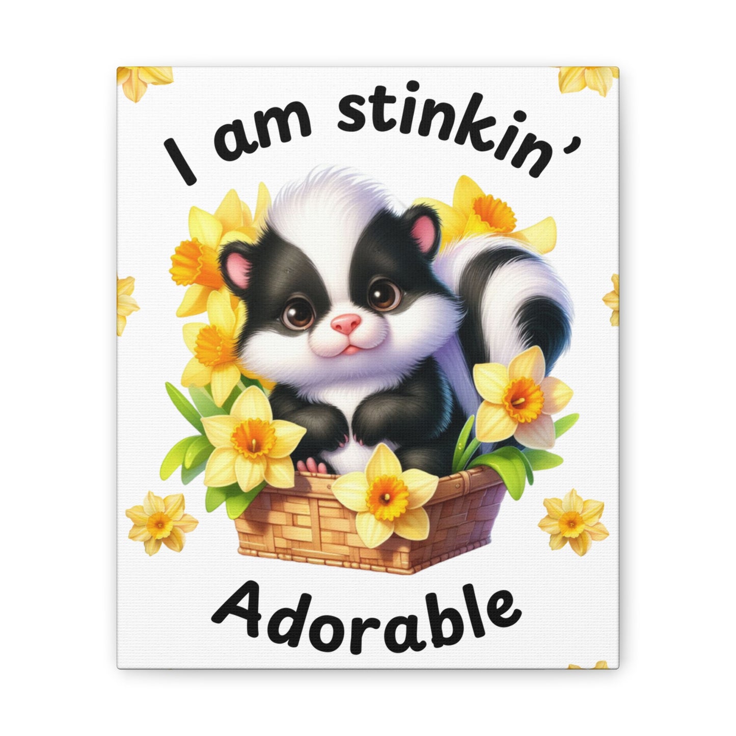 Nursery Canvas - Stinkin' Adorable with Skunk (1-b)