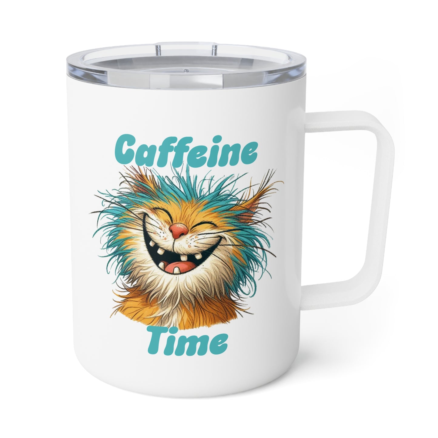 Insulated Coffee Mug - Caffeine Time with cat (3)