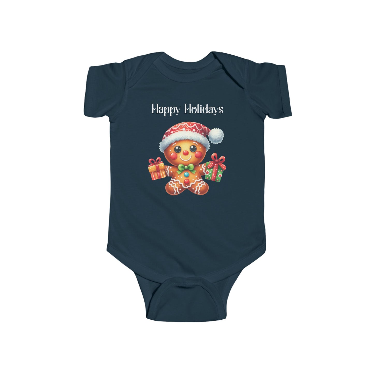 Onesie - Christmas - Gingerbread - Happy Holidays (01a)