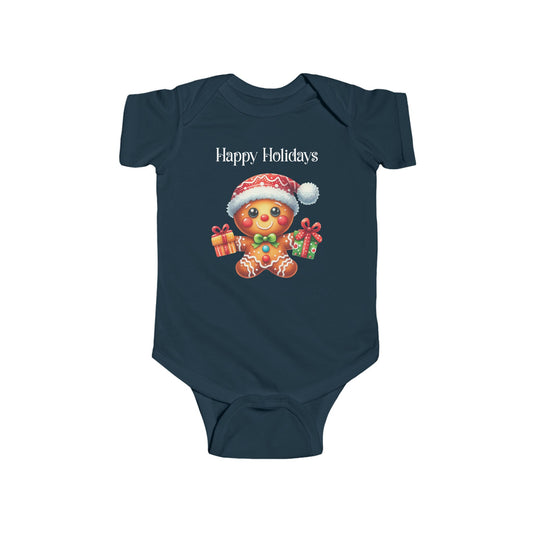 Onesie - Christmas - Gingerbread - Happy Holidays (01a)