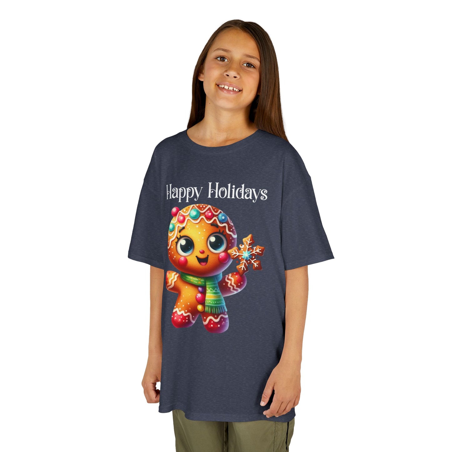Child Tee - Christmas - Gingerbread - Happy Holidays (03a)