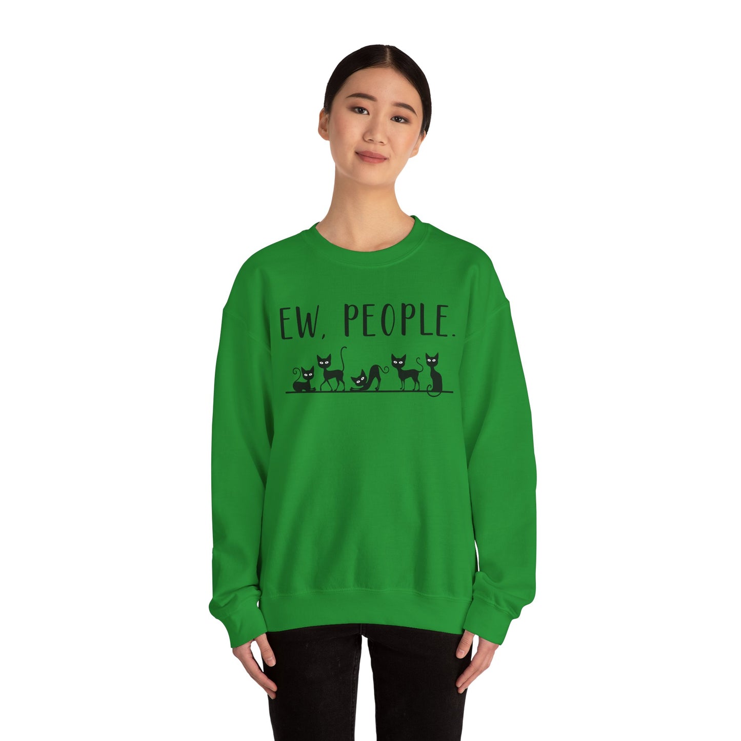 Sweatshirt - Animal Lover - Ew People with Black Cats (01)