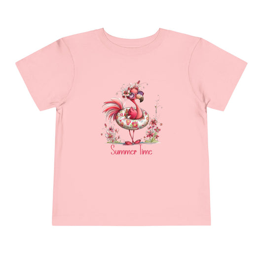 Toddler Tee - Animal - Flamingo - Summer Time (01)