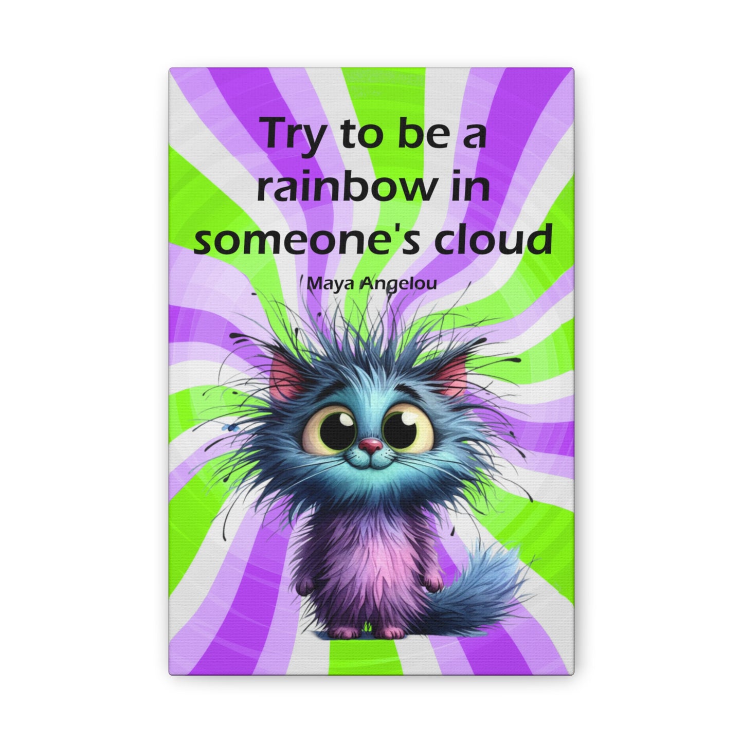 Canvas Art - Inspiring - Try to be a Rainbow - Cat 02