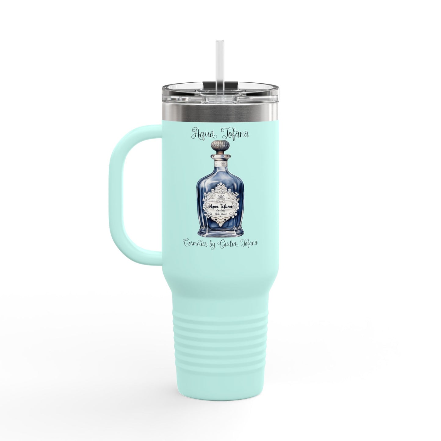 Insulated Travel Mug, 40oz - Aqua Tofana with bottle