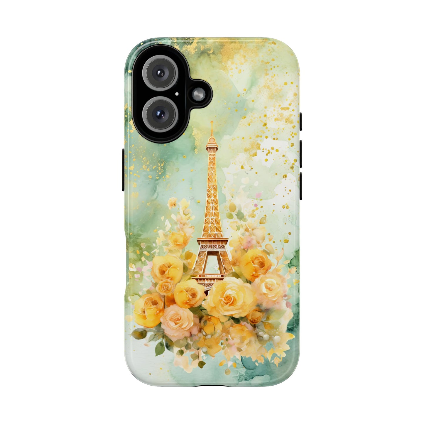 Tough Cell Phone Case - Paris - Eiffel Tower with Yellow Roses (1)