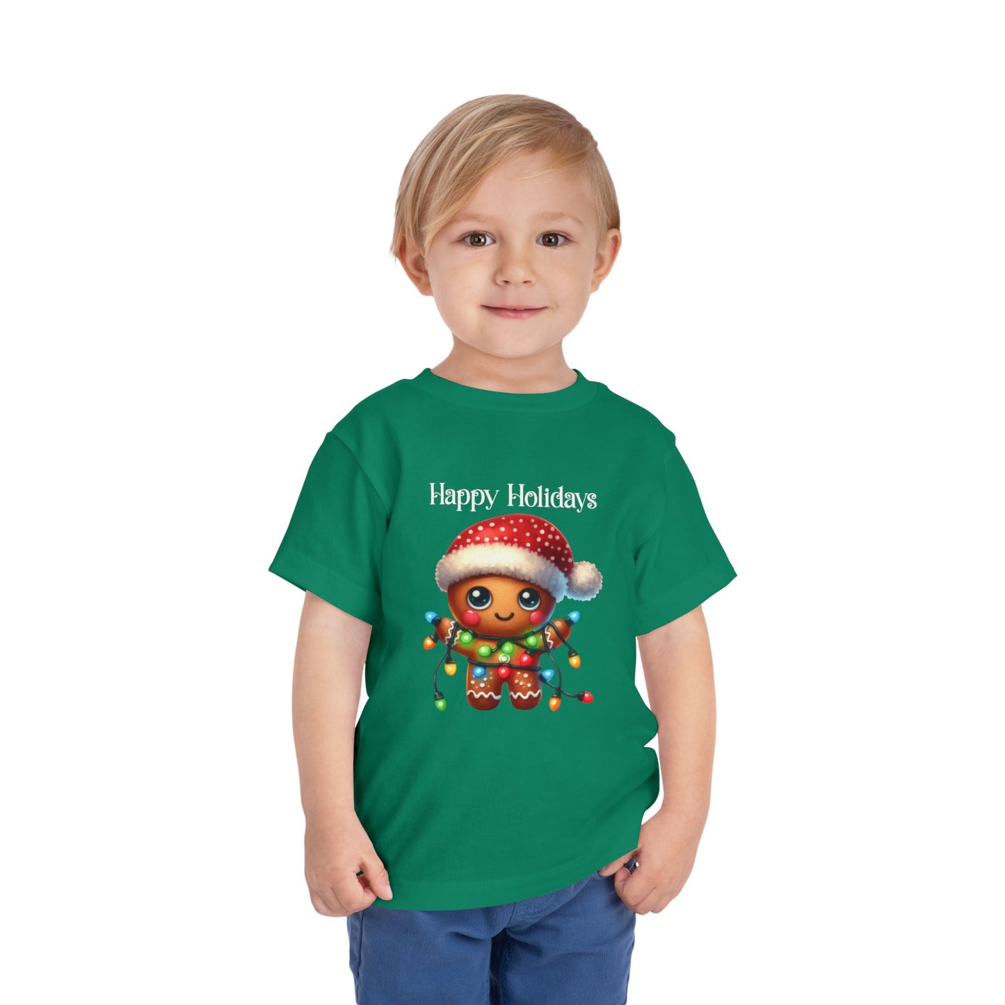 Toddler Tee - Christmas - Gingerbread - Happy Holidays (02a)
