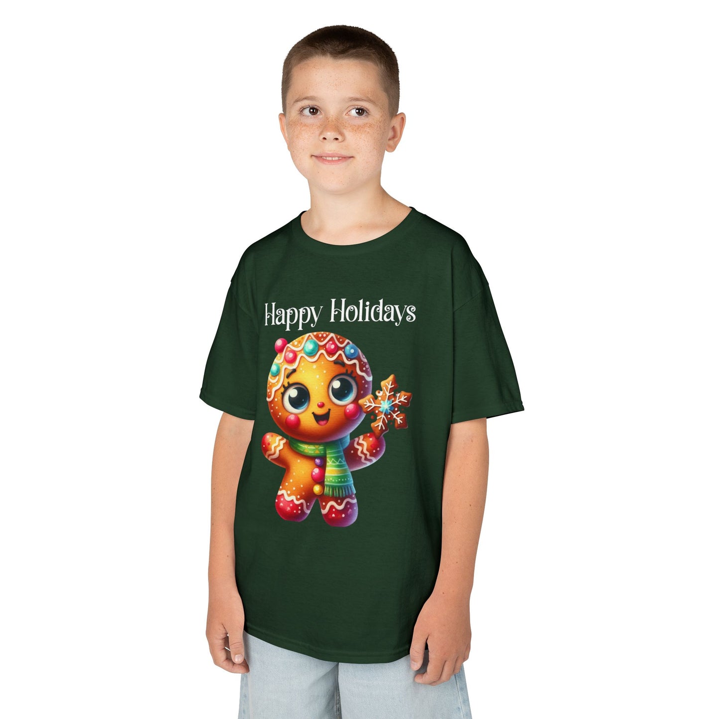 Child Tee - Christmas - Gingerbread - Happy Holidays (03a)