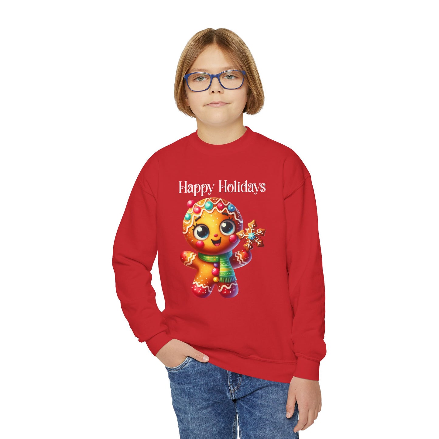Child Sweatshirt - Christmas - Gingerbread - Happy Holidays (03a)