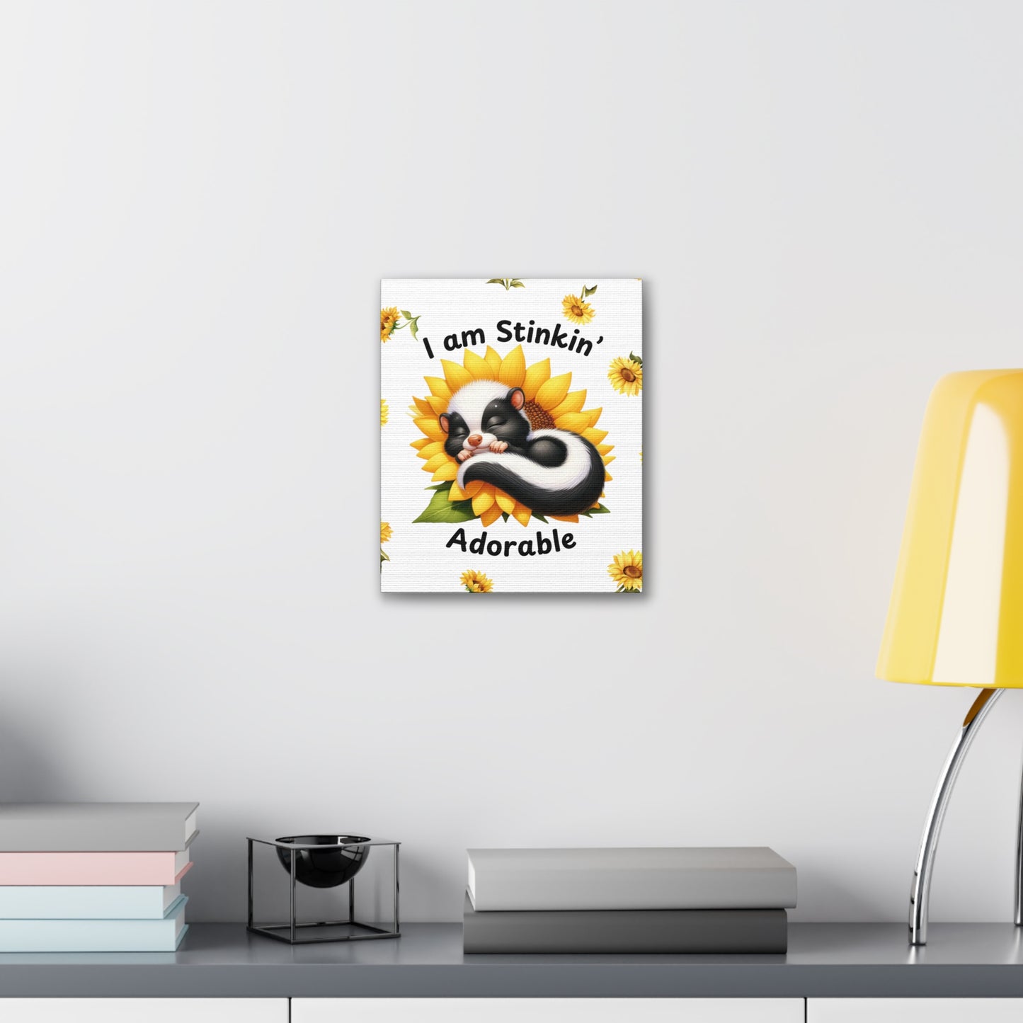 Nursery Canvas - Stinkin' Adorable with Skunk (2-b)