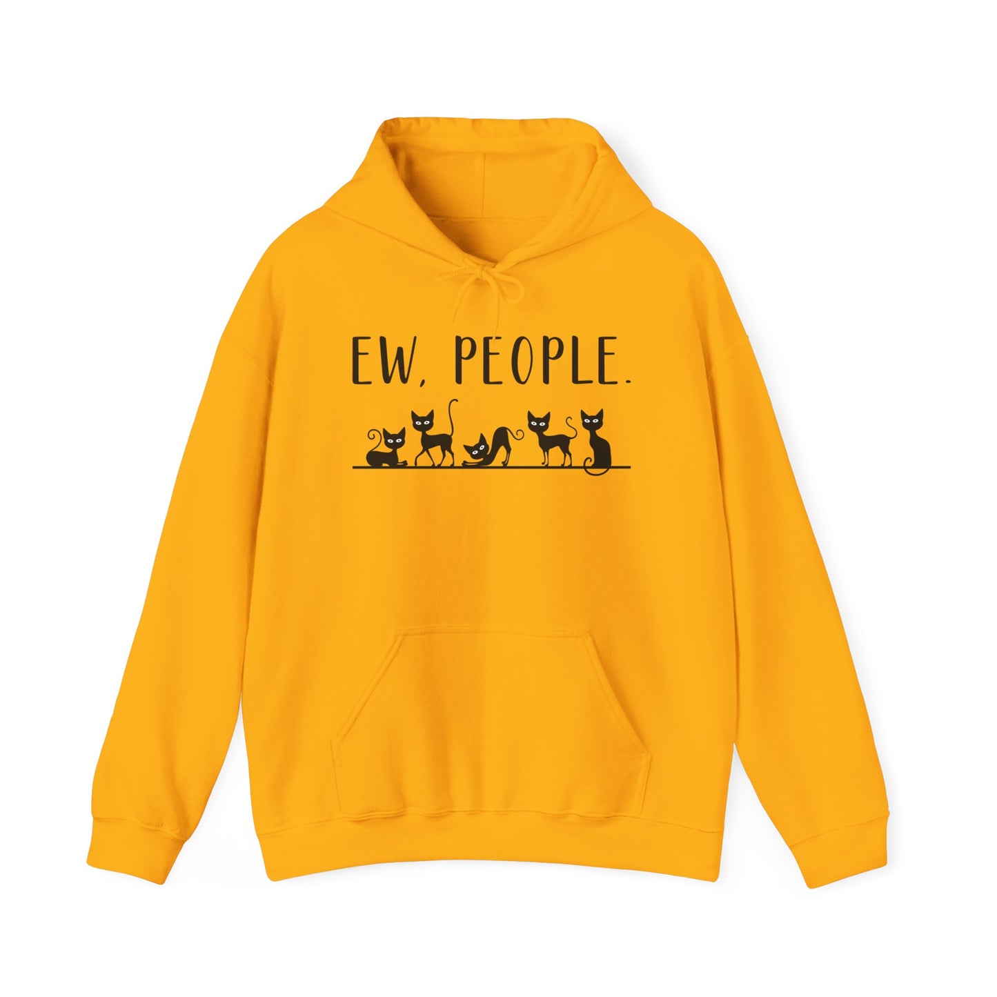 Heavy Blend Hoodie - Animal Lover - Ew People with Black Cats (01)