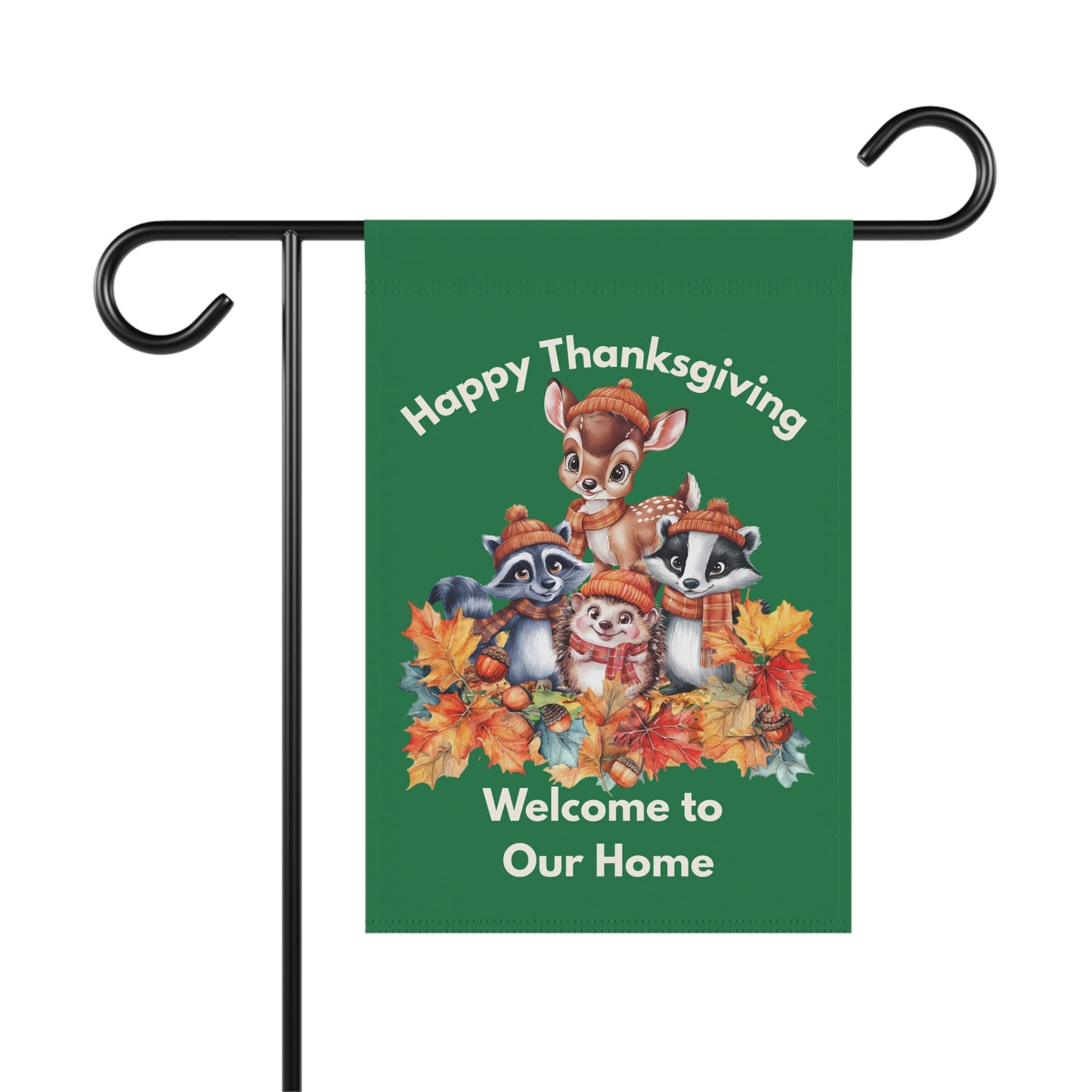 Garden Flag - Thanksgiving -  Autumn Animals (01a)