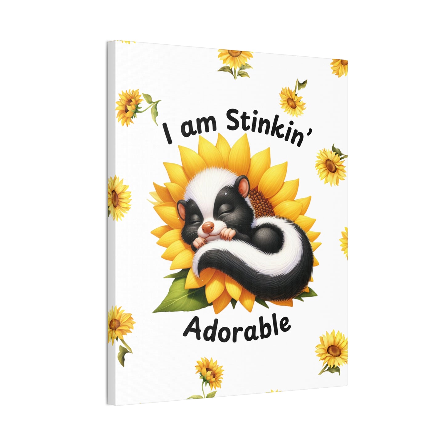 Nursery Canvas - Stinkin' Adorable with Skunk (2-b)