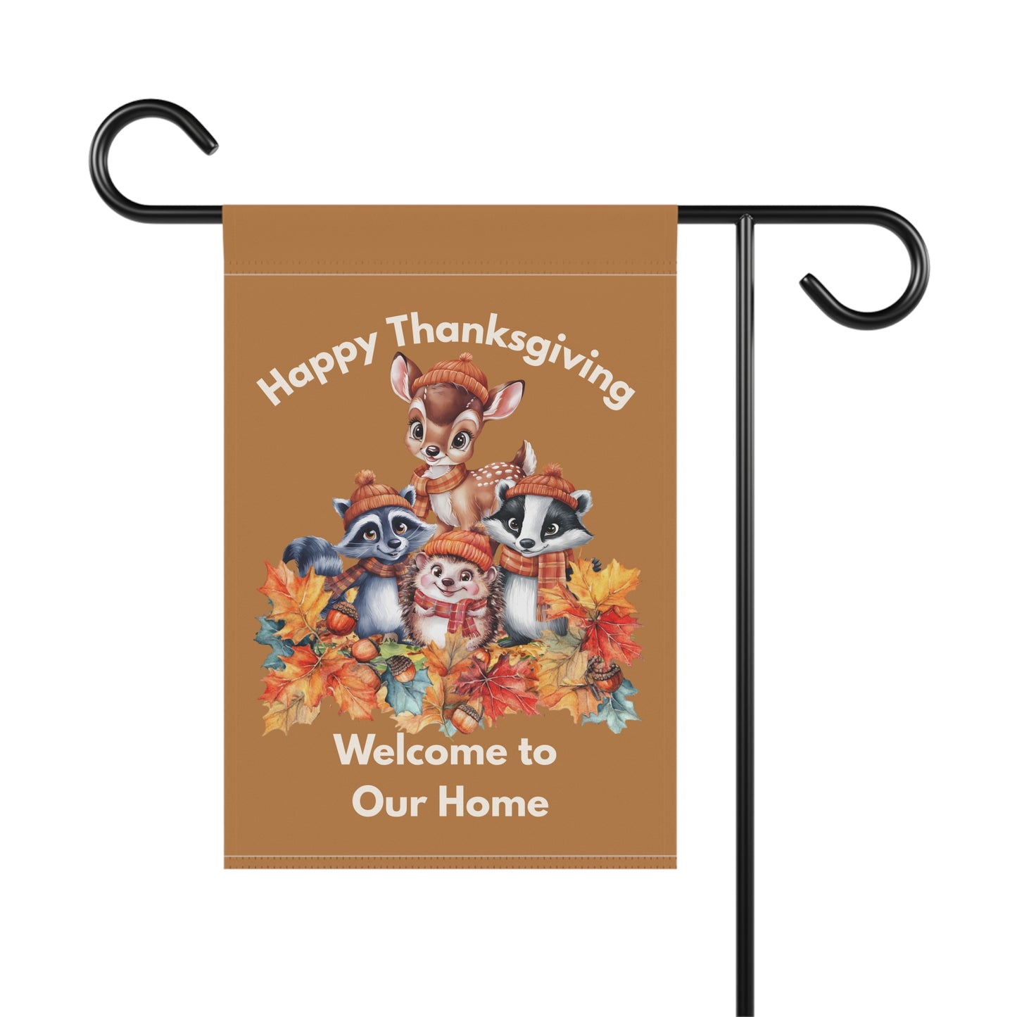 Garden Flag - Thanksgiving -  Autumn Animals (01a)