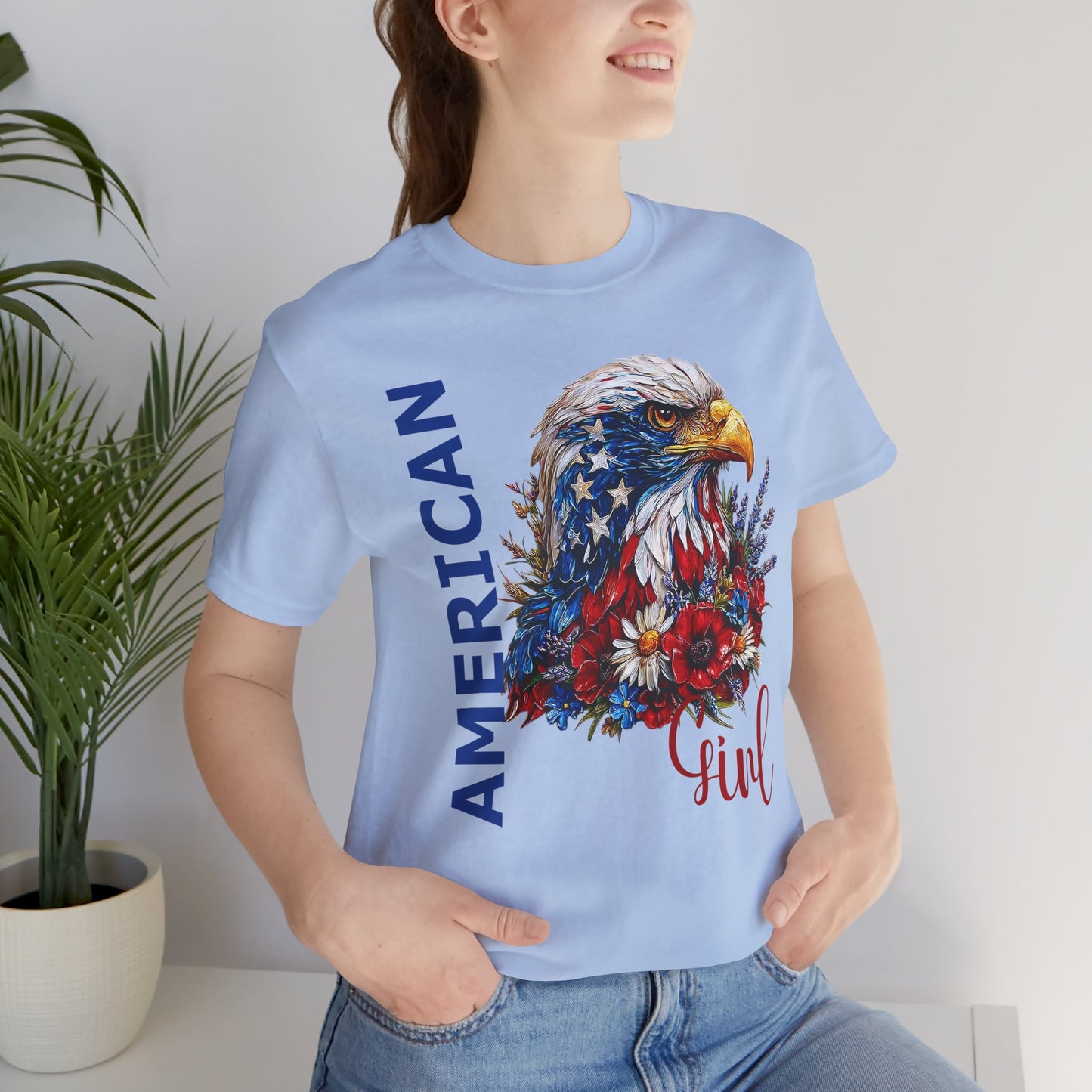 T-Shirt - American - American Girl with Eagle 01