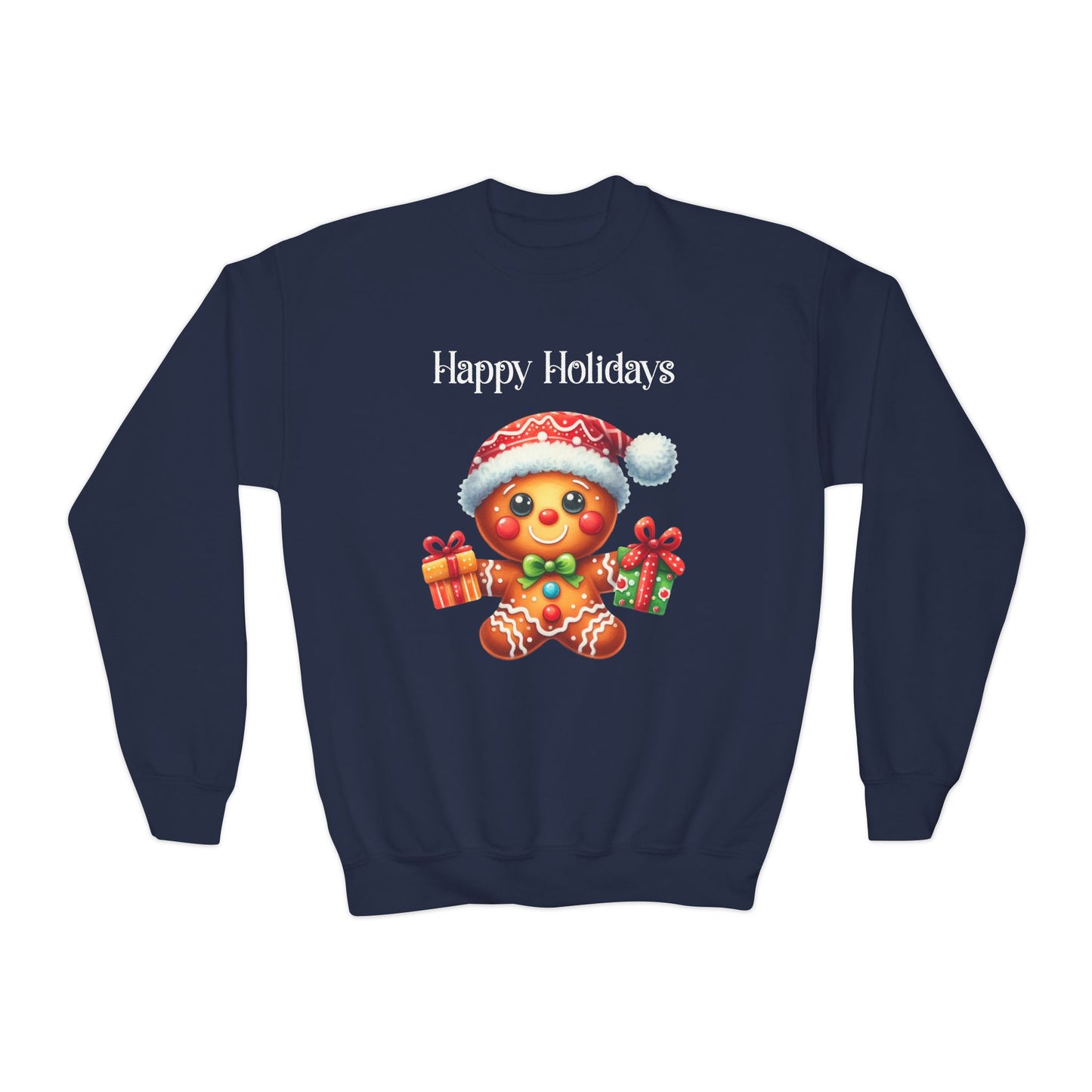 Child Sweatshirt - Christmas - Gingerbread - Happy Holidays (01a)