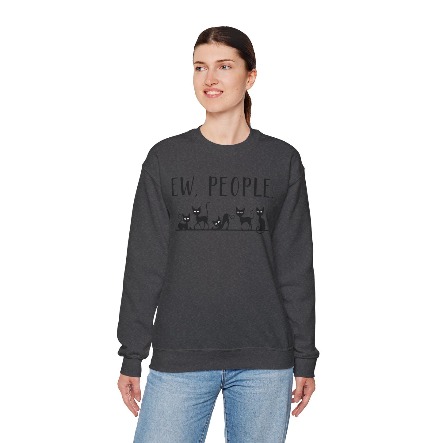 Sweatshirt - Animal Lover - Ew People with Black Cats (01)