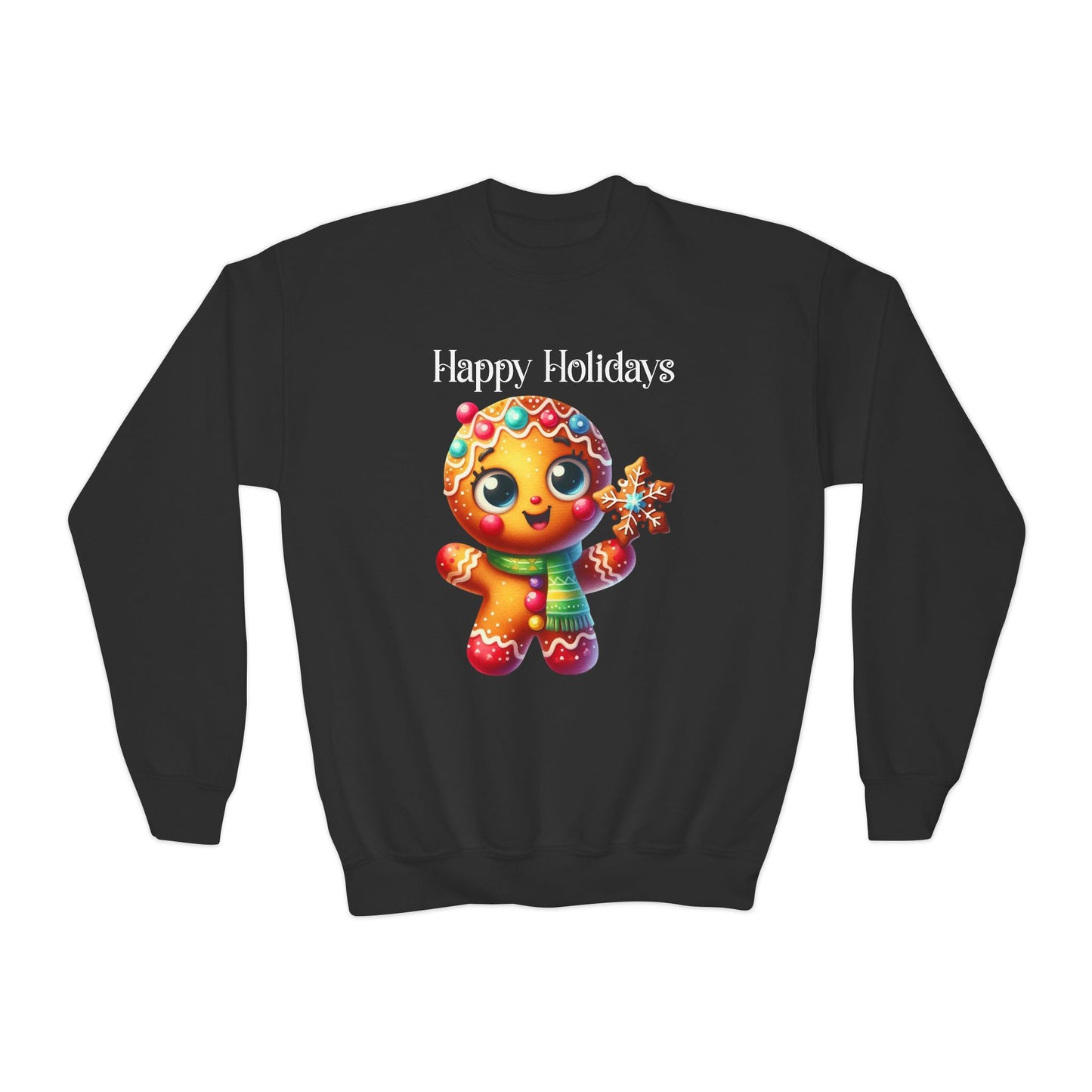 Child Sweatshirt - Christmas - Gingerbread - Happy Holidays (03a)