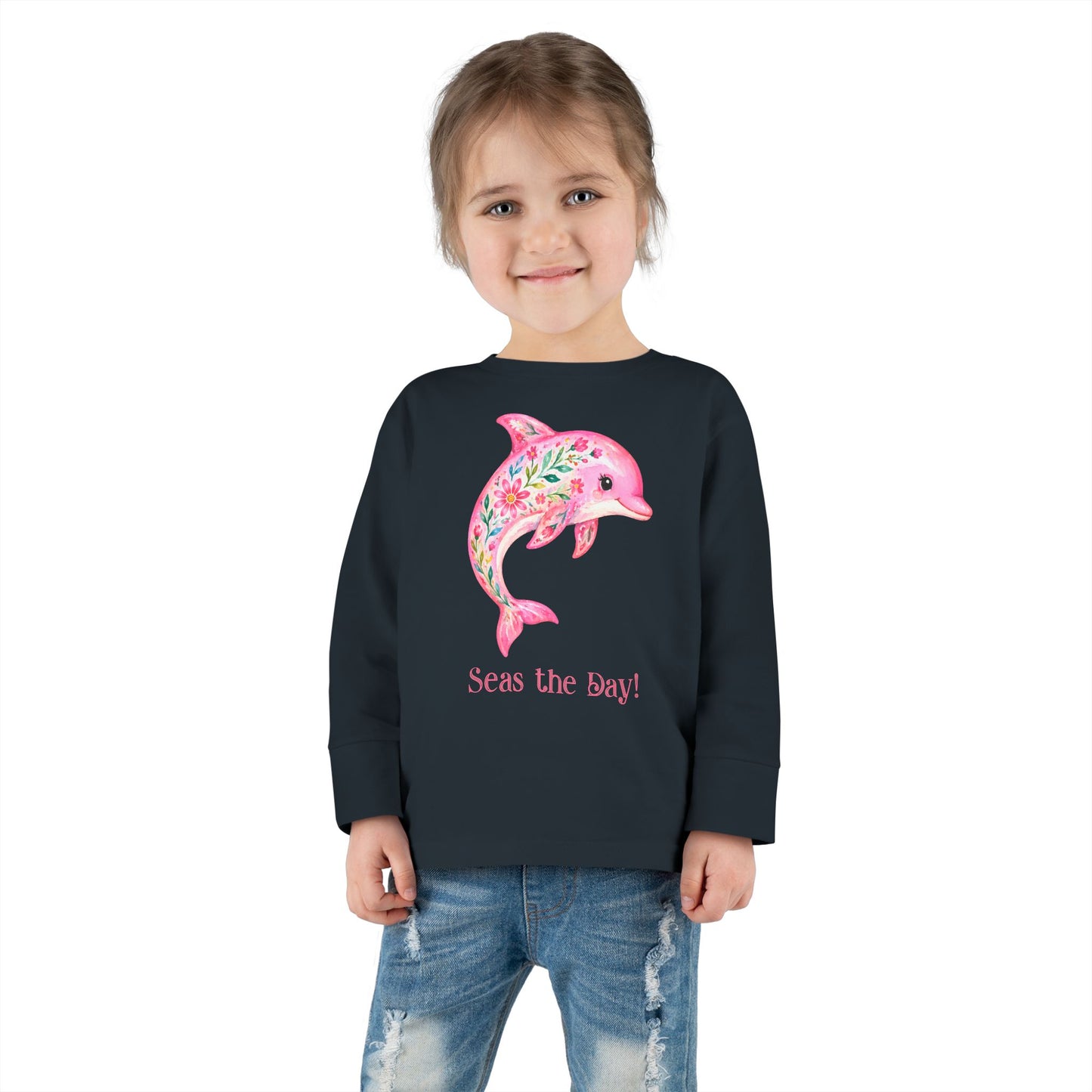 Toddler LS Tee - Animal - Seas the Day Dolphin (01)