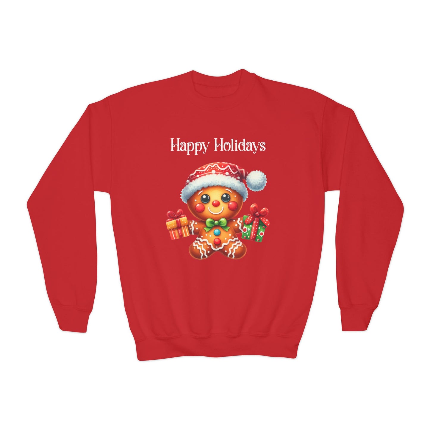 Child Sweatshirt - Christmas - Gingerbread - Happy Holidays (01a)