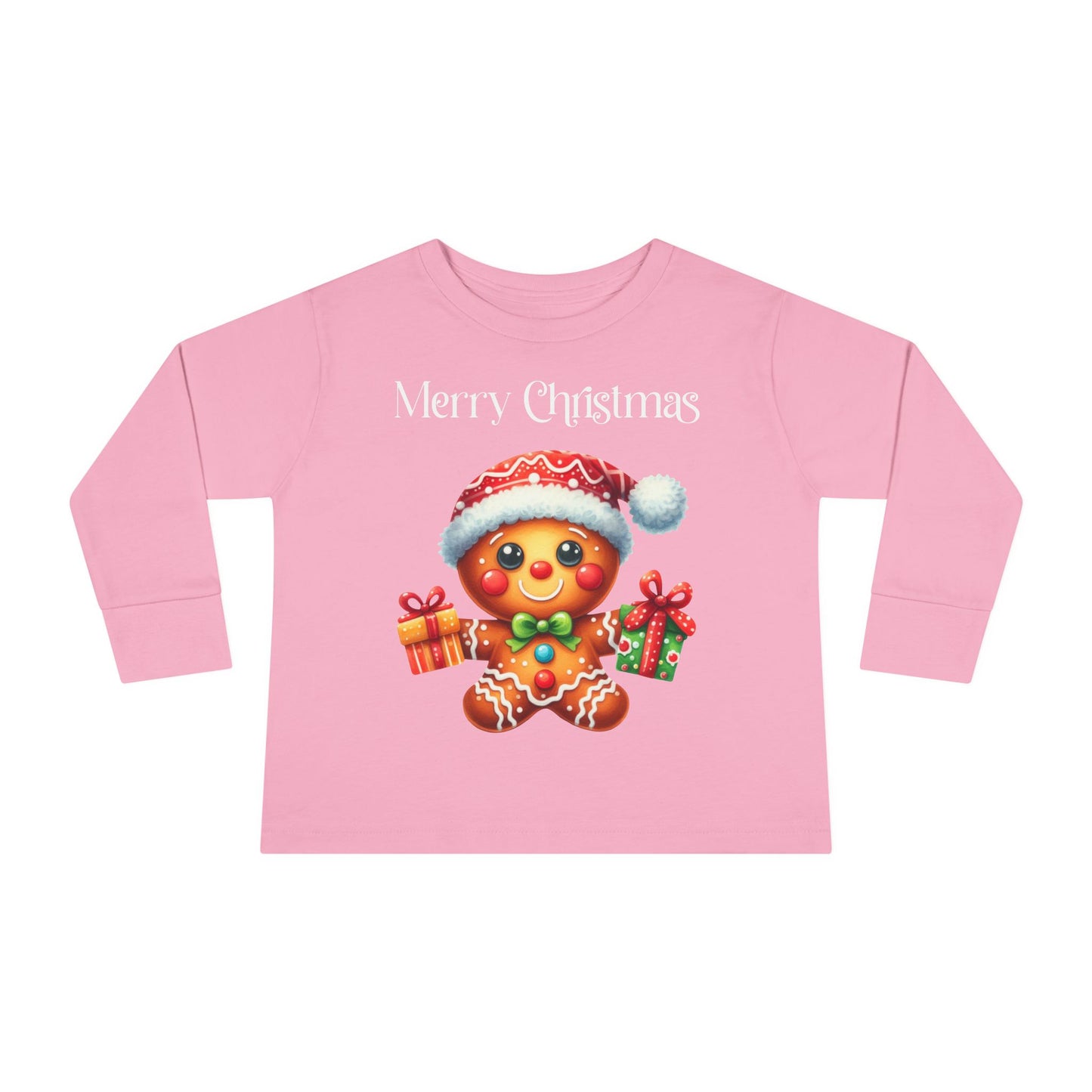 Toddler LS Tee - Christmas - Gingerbread - Merry Christmas (01a)