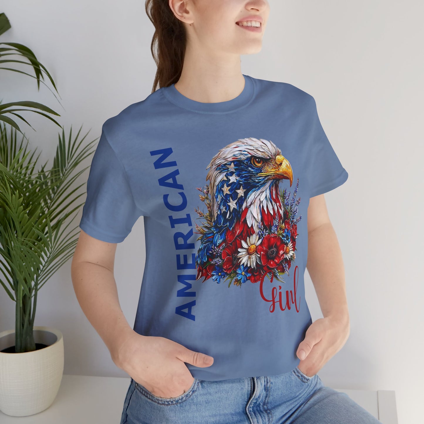T-Shirt - American - American Girl with Eagle 01